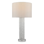 Lazio Table Lamp Polished Chrome Silver Rod With Faux Silk Shade <br>Satin Silver