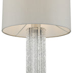 Lazio Table Lamp Polished Chrome Silver Rod With Faux Silk Shade <br>Satin Silver