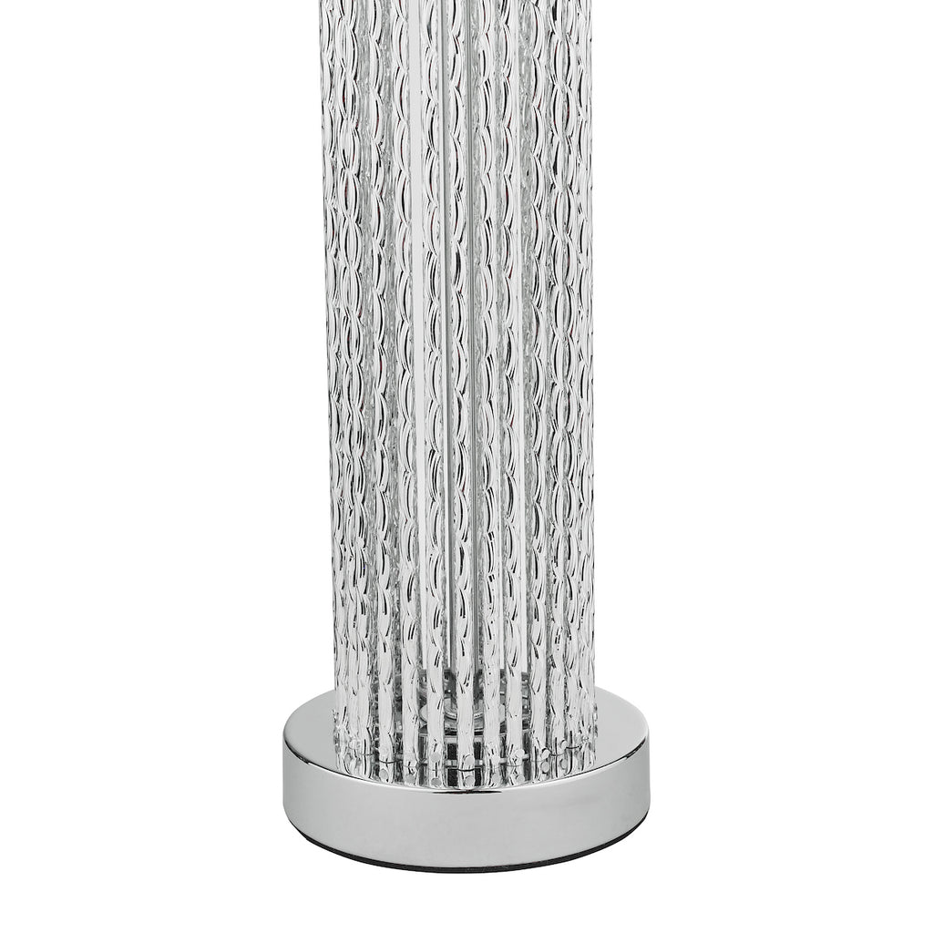 Lazio Table Lamp Polished Chrome Silver Rod With Faux Silk Shade <br>Satin Silver