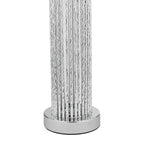 Lazio Table Lamp Polished Chrome Silver Rod With Faux Silk Shade <br>Satin Silver
