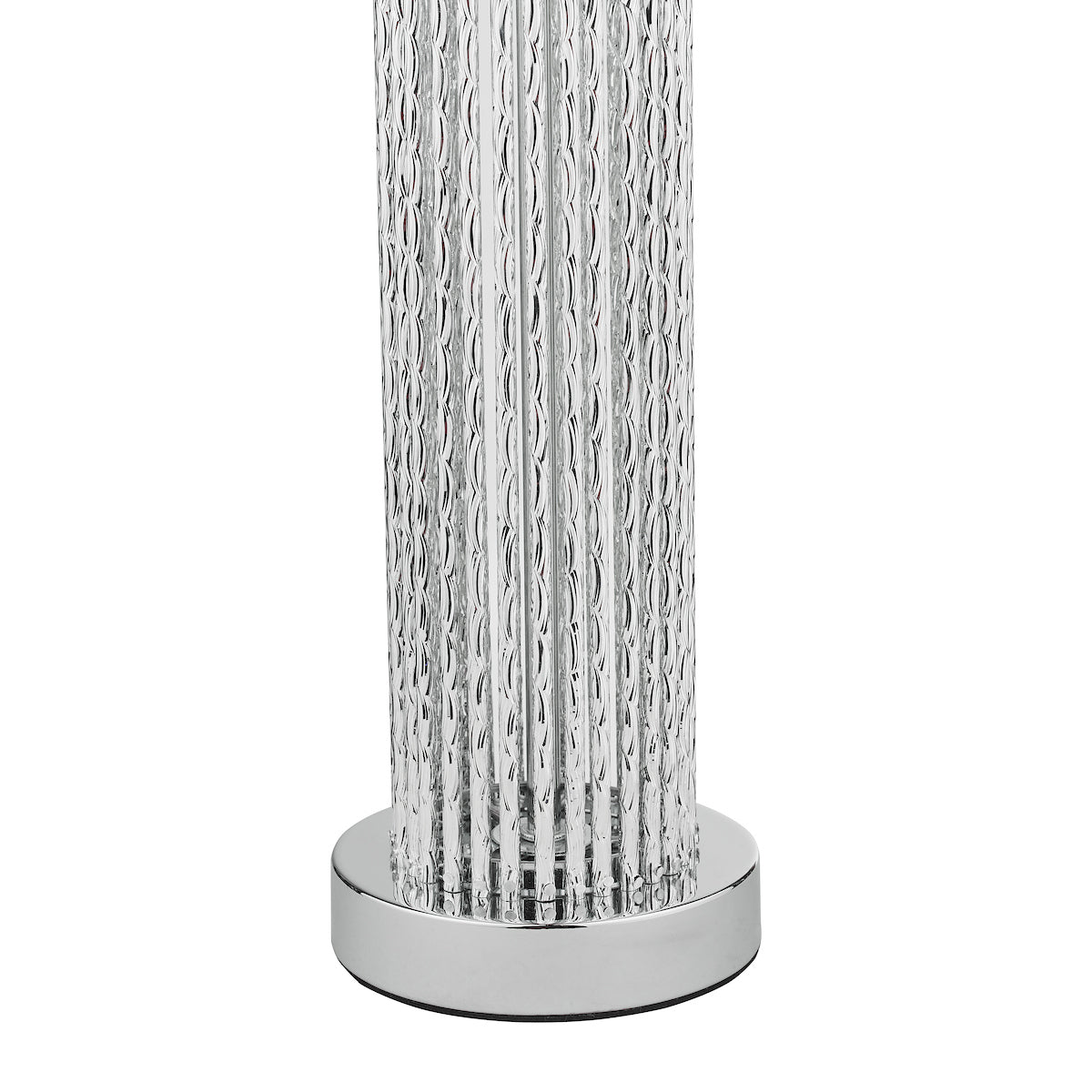 Lazio Table Lamp Polished Chrome Silver Rod With Faux Silk Shade <br>Satin Silver