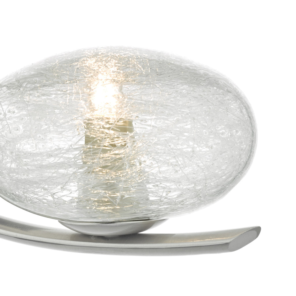 Leighton Wall Light Satin Chrome & Sugar Cane Glass<br>Satin Chrome
