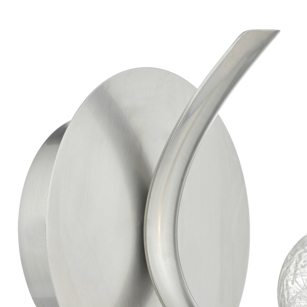 Leighton Wall Light Satin Chrome & Sugar Cane Glass<br>Satin Chrome