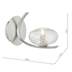 Leighton Wall Light Satin Chrome & Sugar Cane Glass<br>Satin Chrome