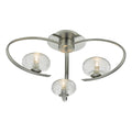 Leighton 3 Light Semi Flush Satin Chrome Glass<br>Satin Chrome