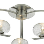 Leighton 3 Light Semi Flush Satin Chrome Glass<br>Satin Chrome