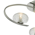 Leighton 3 Light Semi Flush Satin Chrome Glass<br>Satin Chrome