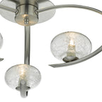 Leighton 3 Light Semi Flush Satin Chrome Glass<br>Satin Chrome