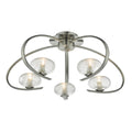 Leighton 5lt Semi Flush Satin Chrome & Sugar Cane Glass<br>Satin Chrome