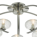 Leighton 5lt Semi Flush Satin Chrome & Sugar Cane Glass<br>Satin Chrome