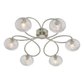 Leysha 6 Light Semi Flush Satin Nickel & Glass<br>Satin Nickel