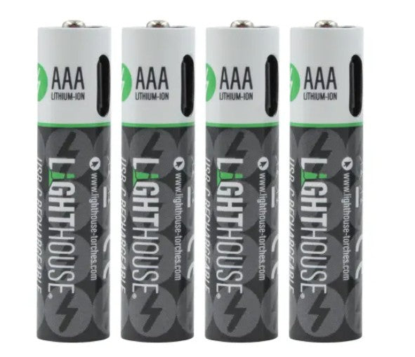 Lighthouse AAA USBC Rechargeable batteries 4 Pack