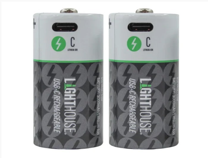 Lighthouse C USBC Rechargeable batteries 2 Pack