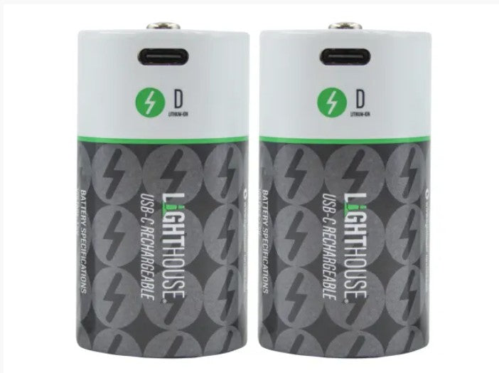 Lighthouse D USBC Rechargeable batteries 2 Pack