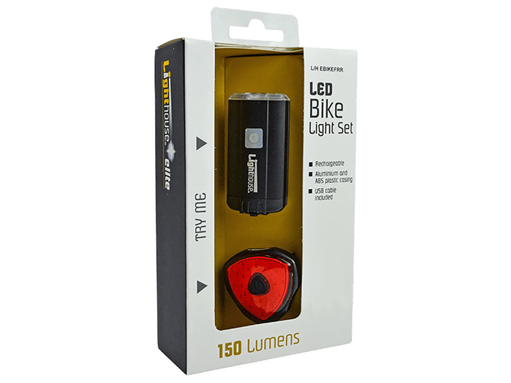 Lighthouse Elite Rechargeable LED Bike Light Set