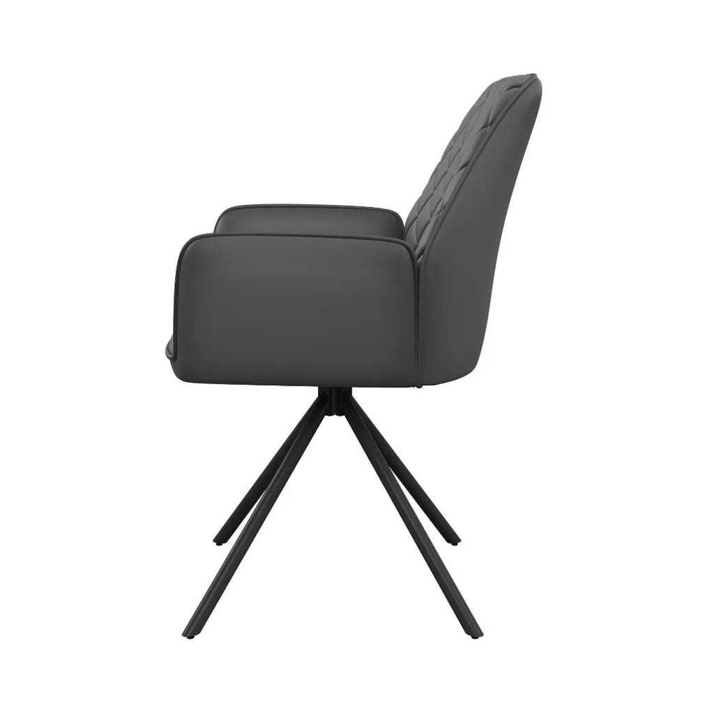 Lina Swivel Dining Chair Grey - Pair