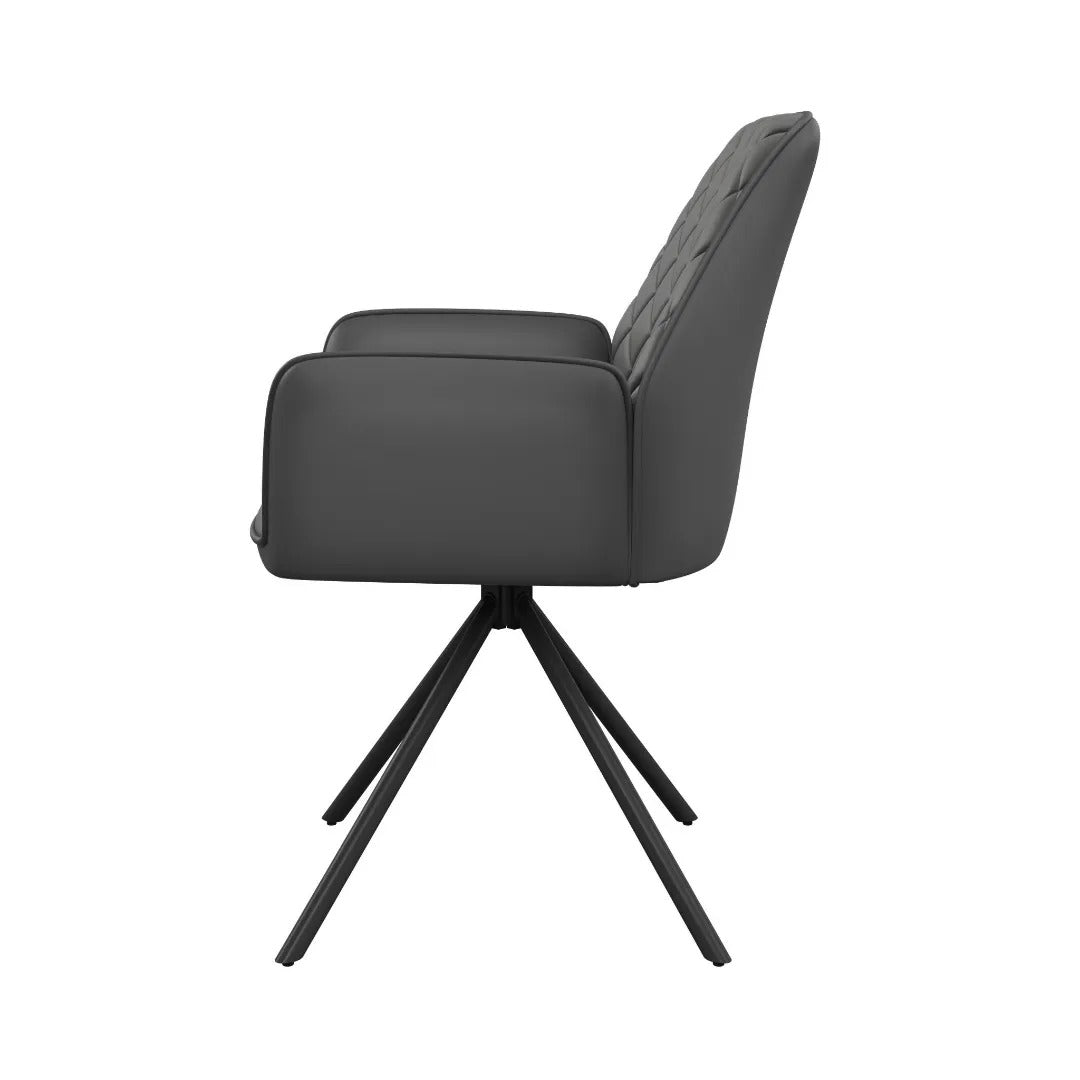 Lina Swivel Dining Chair Grey - Pair