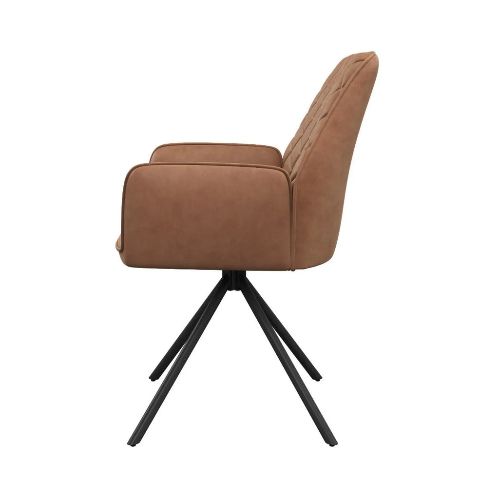 Lina Swivel Dining Chair Tan - Pair