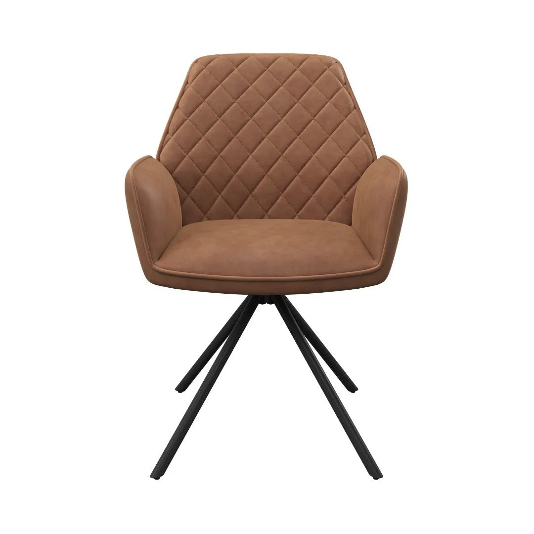 Lina Swivel Dining Chair Tan - Pair