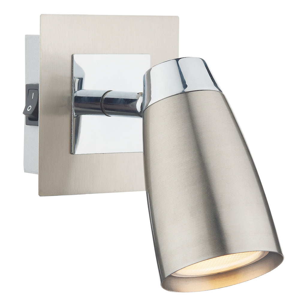 Loft Single Wall Spotlight Satin & Polished Chrome<br>Satin Chrome