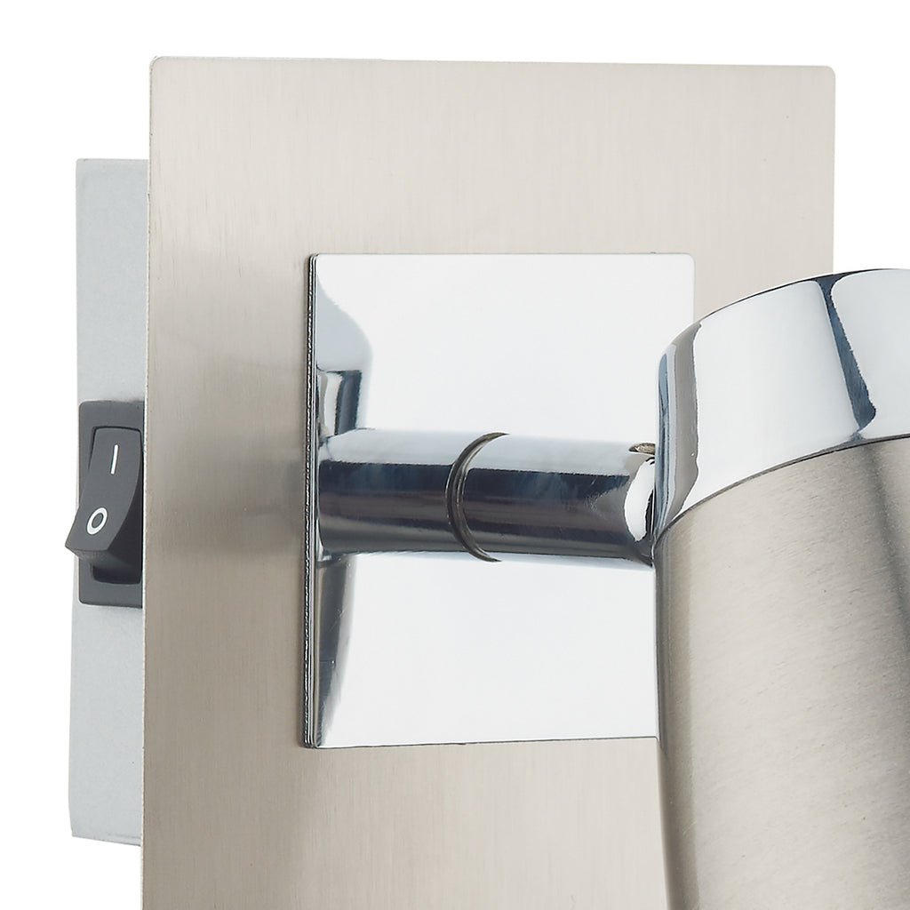 Loft Single Wall Spotlight Satin & Polished Chrome<br>Satin Chrome