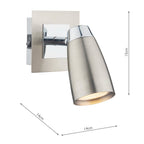 Loft Single Wall Spotlight Satin & Polished Chrome<br>Satin Chrome