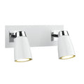 Loft 2 Light Wall Spotlight Matt White Polished Chrome<br>Matt White