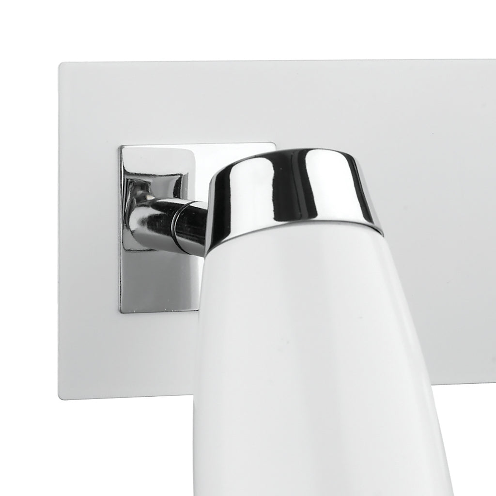 Loft 2 Light Wall Spotlight Matt White Polished Chrome<br>Matt White