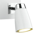 Loft 2 Light Wall Spotlight Matt White Polished Chrome<br>Matt White