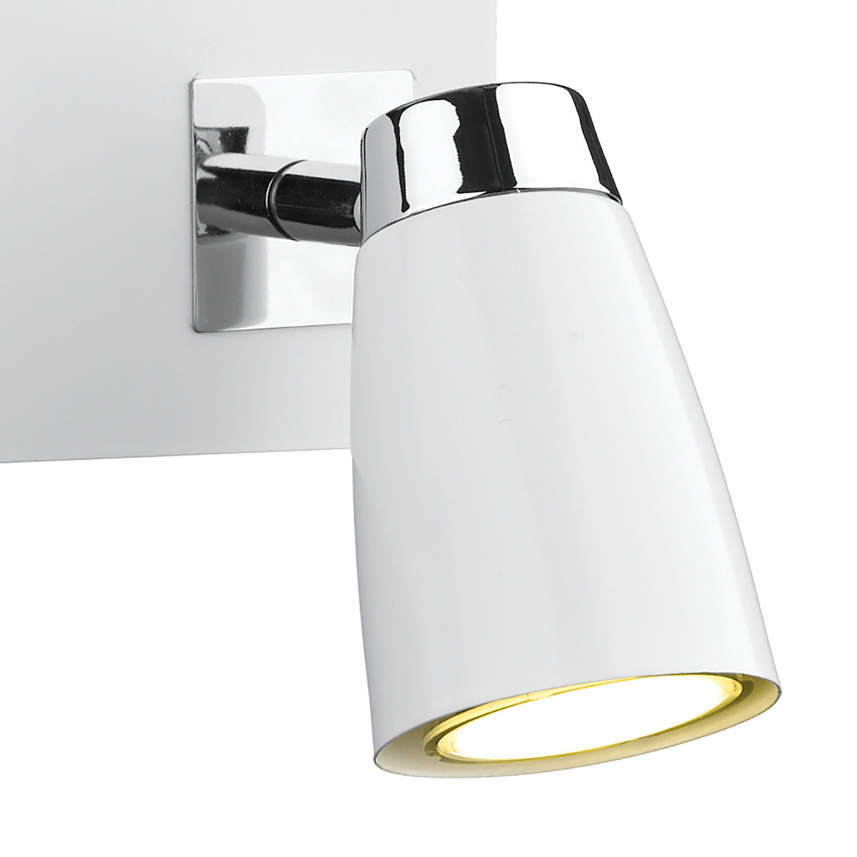 Loft 2 Light Wall Spotlight Matt White Polished Chrome<br>Matt White