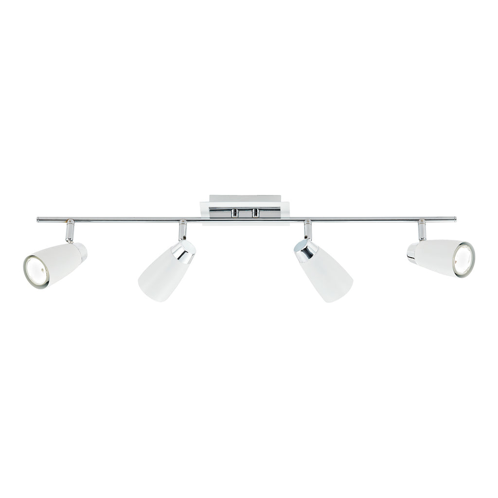 Loft 4 Light Bar Spotlight Matt White Polished Chrome<br>Matt White
