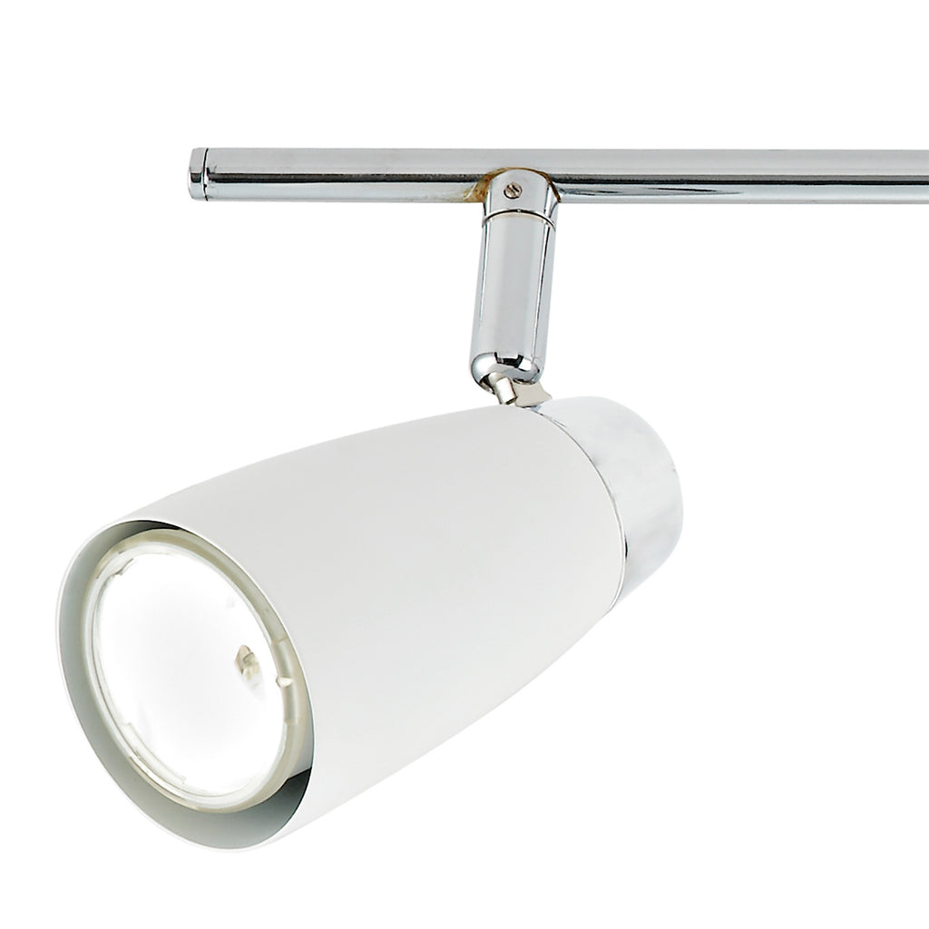 Loft 4 Light Bar Spotlight Matt White Polished Chrome<br>Matt White