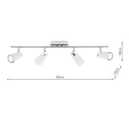Loft 4 Light Bar Spotlight Matt White Polished Chrome<br>Matt White
