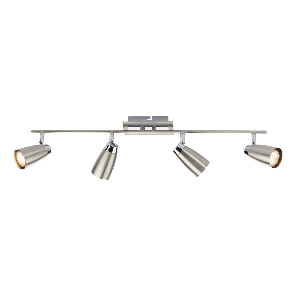 Loft 4 Light Bar Spotlight Satin & Polished Chrome<br>Satin Chrome