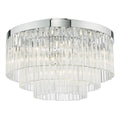 Logan 5 Light Flush Polished Chrome Glass<br>Polished Chrome