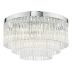 Logan 5 Light Flush Polished Chrome Glass<br>Polished Chrome