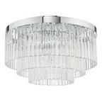 Logan 5 Light Flush Polished Chrome Glass<br>Polished Chrome