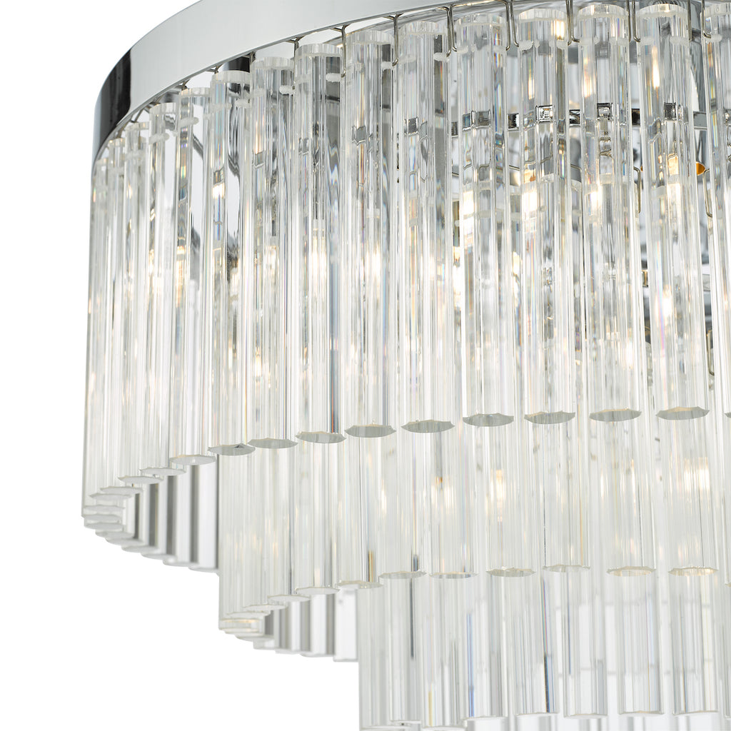 Logan 5 Light Flush Polished Chrome Glass<br>Polished Chrome