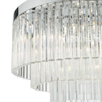 Logan 5 Light Flush Polished Chrome Glass<br>Polished Chrome