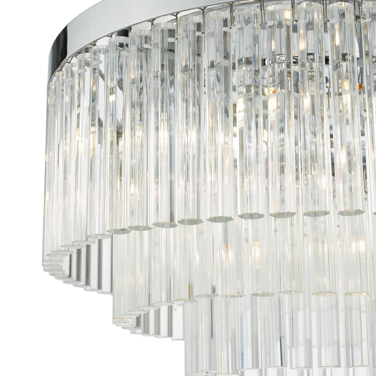 Logan 5 Light Flush Polished Chrome Glass<br>Polished Chrome