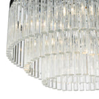 Logan 5 Light Flush Polished Chrome Glass<br>Polished Chrome