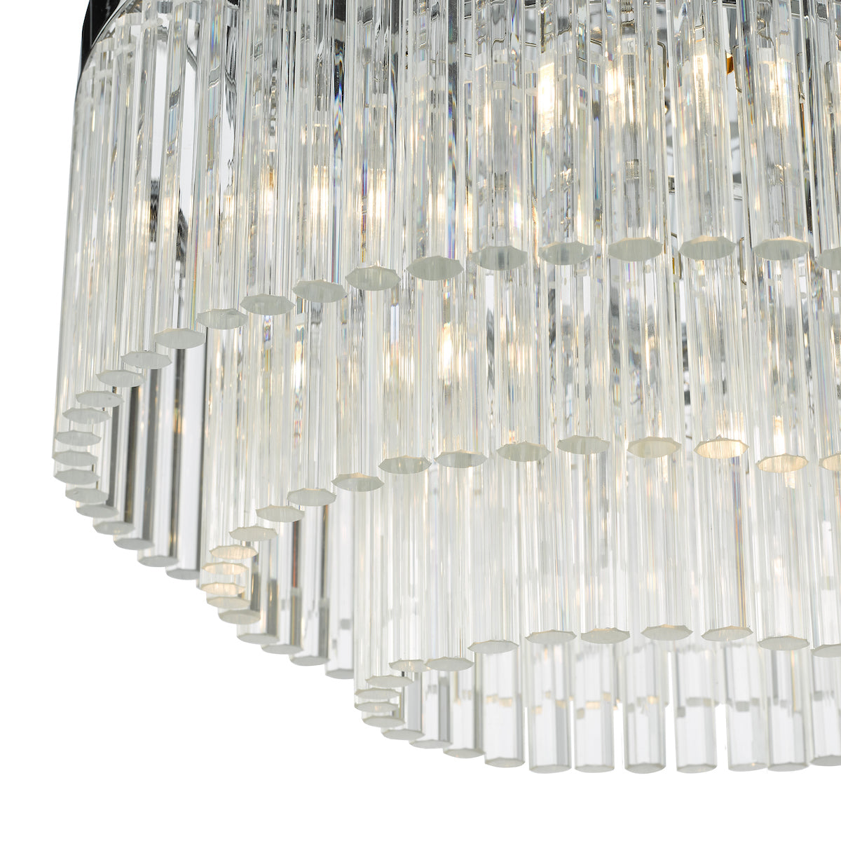 Logan 5 Light Flush Polished Chrome Glass<br>Polished Chrome