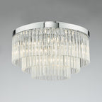 Logan 5 Light Flush Polished Chrome Glass<br>Polished Chrome