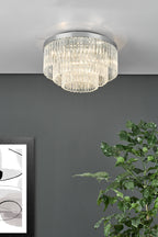 Logan 5 Light Flush Polished Chrome Glass<br>Polished Chrome