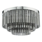 Logan 5 Light Flush Polished Chrome Smoked Glass<br>Polished Chrome