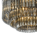 Logan 5 Light Flush Polished Chrome Smoked Glass<br>Polished Chrome