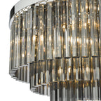 Logan 5 Light Flush Polished Chrome Smoked Glass<br>Polished Chrome