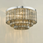 Logan 5 Light Flush Polished Chrome Smoked Glass<br>Polished Chrome