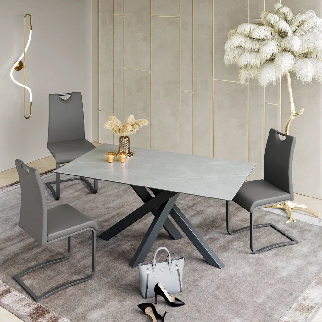 Brando fixed Matt ceramic Dining Table Grey - 160cm