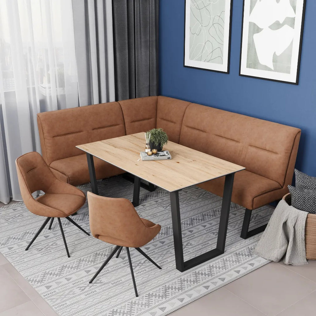 Cerutti Swivel Dining Chair Tan - Pair